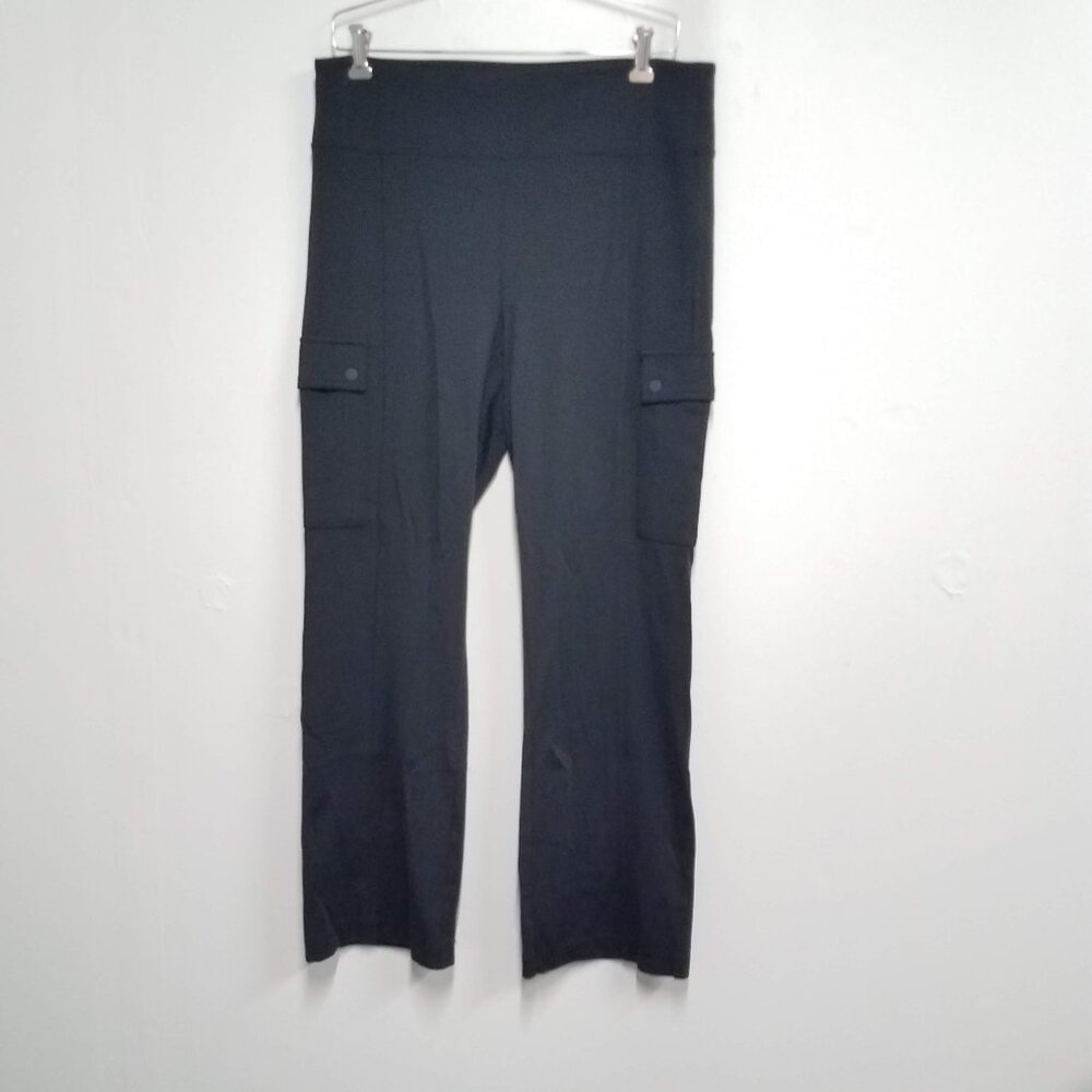 Athleta Delancey Straight Cargo Pants Large L Black Straight Leg 882625-02